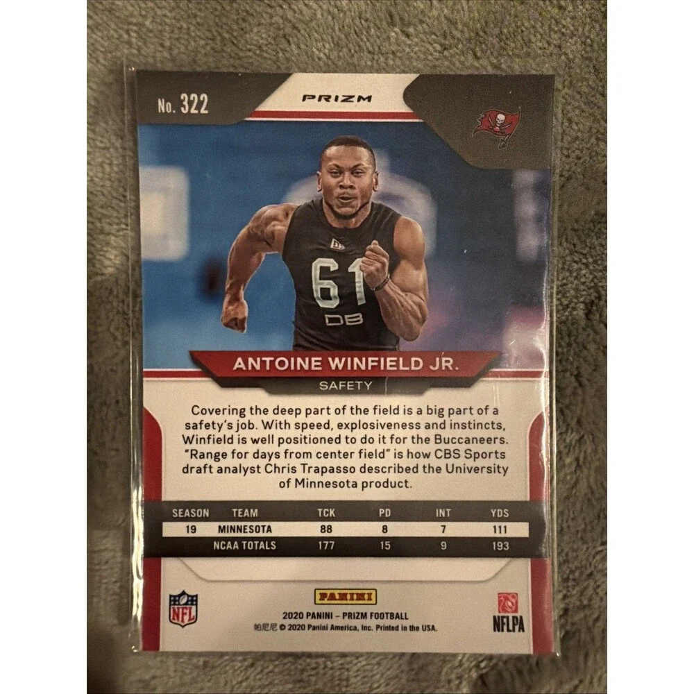 2020 Panini Prizm - Rookie Antoine Winfield Jr. #322 Green Prizm (RC)